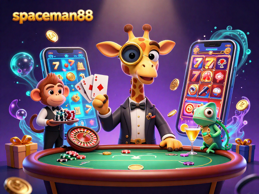 Experience thrilling gameplay with spaceman88 at a vibrant online casino featuring dynamic slot games and engaging characters.