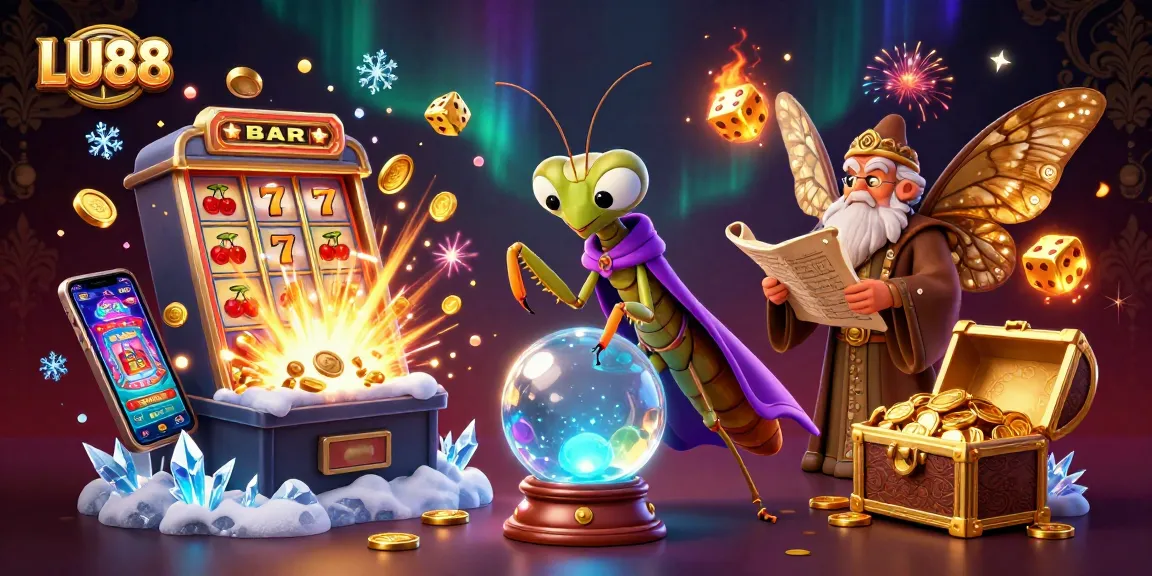 Engage with LU88's thrilling slots through a mystical 3D casino scene bursting with fortune and excitement.