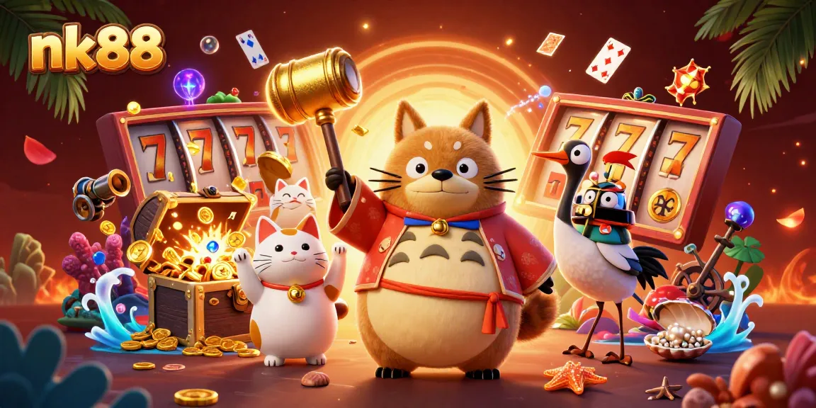 Spin the reels at nk88 and uncover treasures with a cheerful tanuki guiding the way!