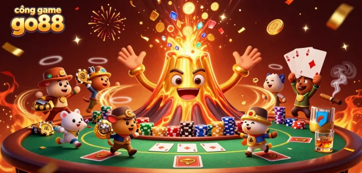 Win big at cổng game go88 with a spectacular eruption of treasures and poker action.